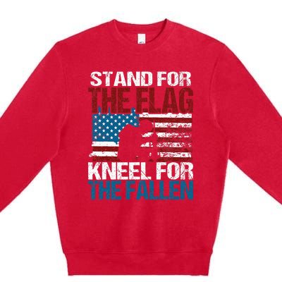 Stand For The Flag Kneel For The Fallen Patriotic Veteran Premium Crewneck Sweatshirt