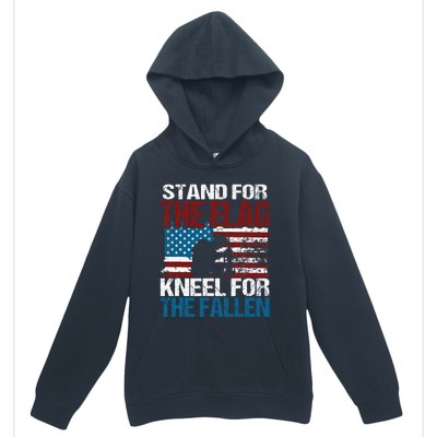 Stand For The Flag Kneel For The Fallen Patriotic Veteran Urban Pullover Hoodie