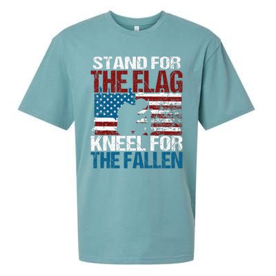 Stand For The Flag Kneel For The Fallen Patriotic Veteran Sueded Cloud Jersey T-Shirt