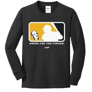 Swing For The Fences Oakland Baseball Fans Kids Long Sleeve Shirt