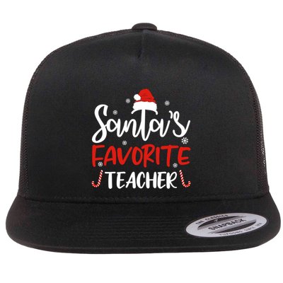 SantaS Favorite Teacher Funny Santa Hat Christmas Funny Gift Cool Gift Flatbill Hat