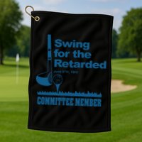 Swing For The Retarded June 6th 1982 Committee Golf Towel