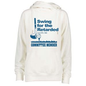 Swing For The Retarded June 6th 1982 Committee Womens Funnel Neck Pullover Hood