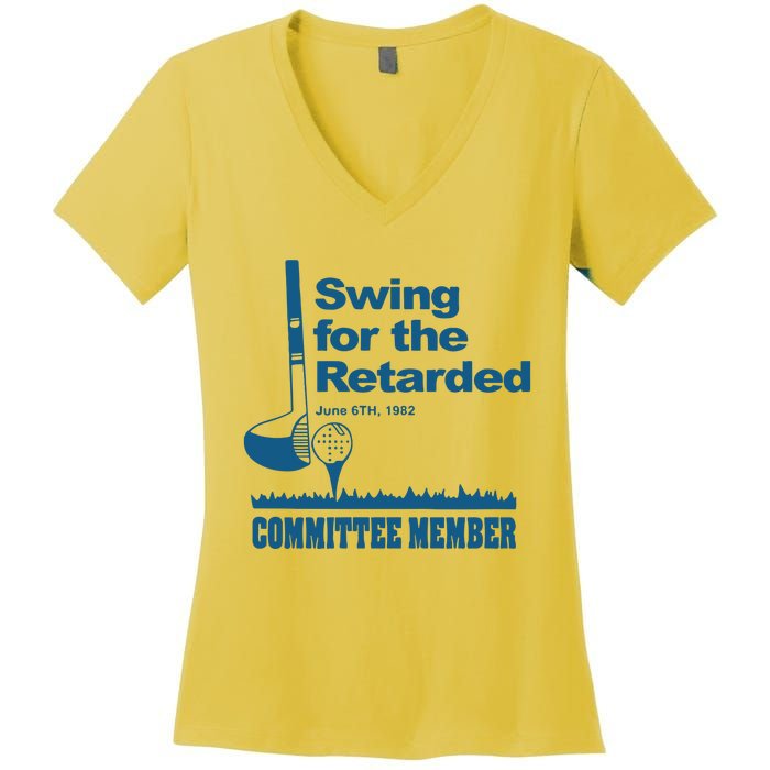 Swing For The Retarded June 6th 1982 Committee Women's V-Neck T-Shirt