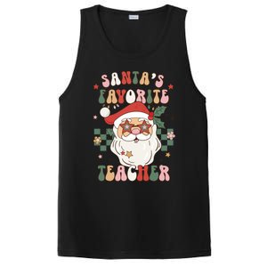 SantaS Favorite Teacher Groovy Retro Christmas 70s 80s Xmas Gift PosiCharge Competitor Tank