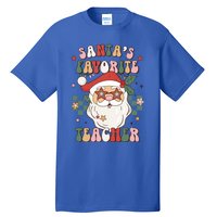 SantaS Favorite Teacher Groovy Retro Christmas 70s 80s Xmas Gift Tall T-Shirt