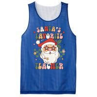 SantaS Favorite Teacher Groovy Retro Christmas 70s 80s Xmas Gift Mesh Reversible Basketball Jersey Tank