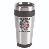 Stand For The Flag Kneel For The Cross 16oz Travel Tumbler