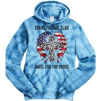 Stand For The Flag Kneel For The Cross Tie Dye Hoodie