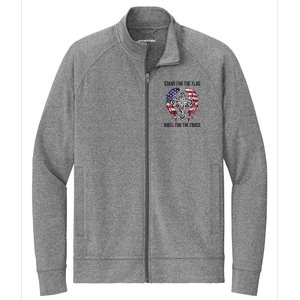 Stand For The Flag Kneel For The Cross Stretch Full-Zip Cadet Jacket