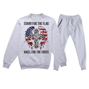 Stand For The Flag Kneel For The Cross Premium Crewneck Sweatsuit Set