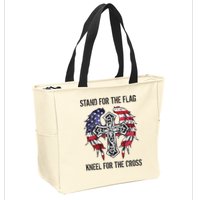 Stand For The Flag Kneel For The Cross Zip Tote Bag