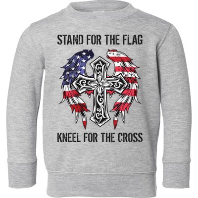 Stand For The Flag Kneel For The Cross Toddler Sweatshirt