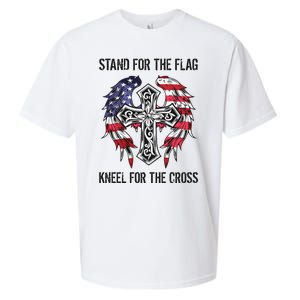 Stand For The Flag Kneel For The Cross Sueded Cloud Jersey T-Shirt