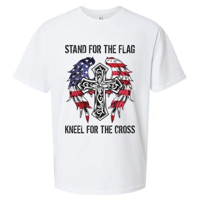 Stand For The Flag Kneel For The Cross Sueded Cloud Jersey T-Shirt