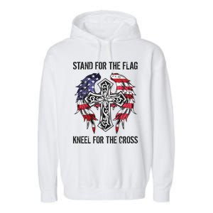 Stand For The Flag Kneel For The Cross Garment-Dyed Fleece Hoodie