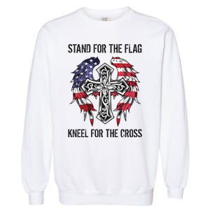 Stand For The Flag Kneel For The Cross Garment-Dyed Sweatshirt