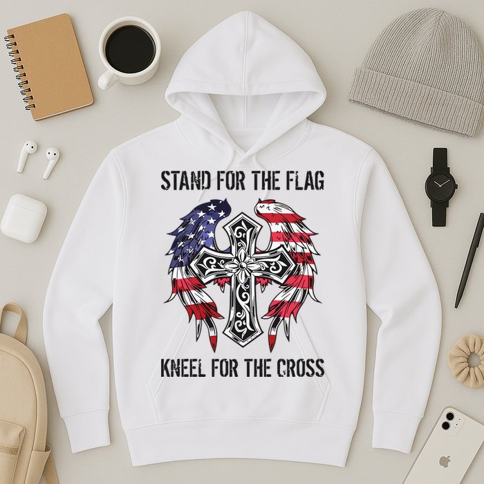Stand For The Flag Kneel For The Cross Hoodie