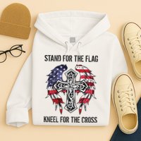 Stand For The Flag Kneel For The Cross Hoodie