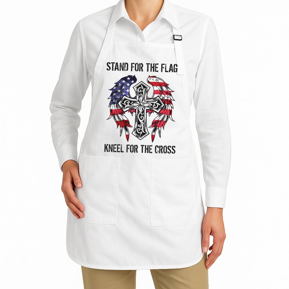 Stand For The Flag Kneel For The Cross Apron