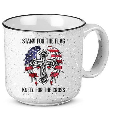 Stand For The Flag Kneel For The Cross 15oz Campfire Ceramic Mug