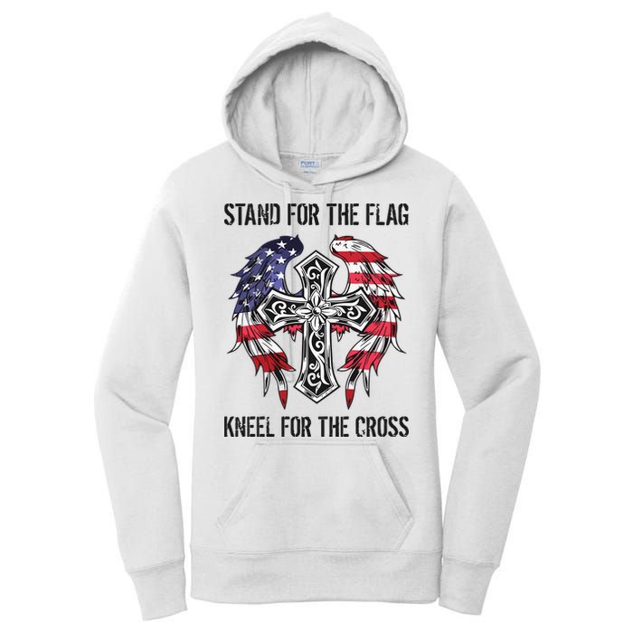 Stand For The Flag Kneel For The Cross Women's Pullover Hoodie
