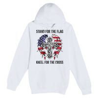 Stand For The Flag Kneel For The Cross Premium Pullover Hoodie