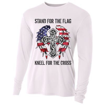 Stand For The Flag Kneel For The Cross Cooling Performance Long Sleeve Crew