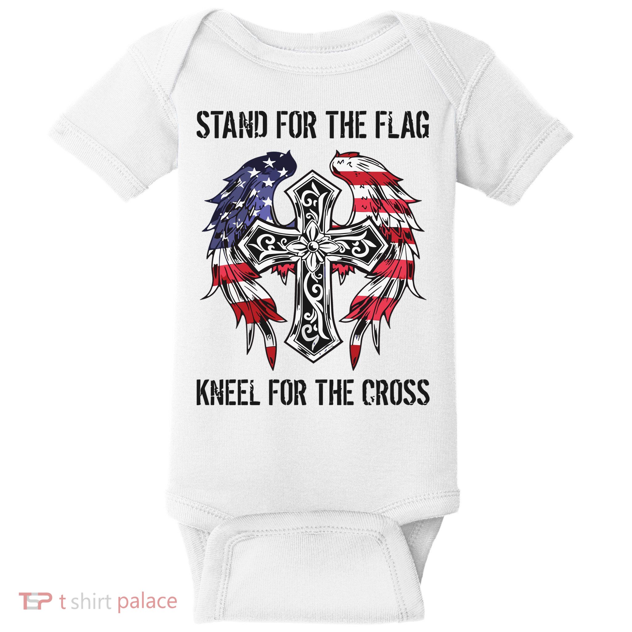 Stand For The Flag Kneel For The Cross Baby Bodysuit