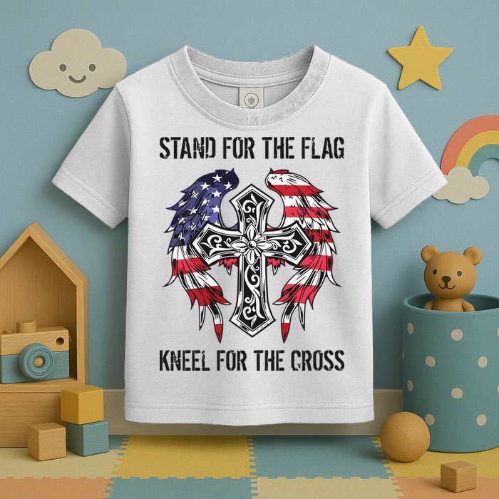 Stand For The Flag Kneel For The Cross Toddler T-Shirt