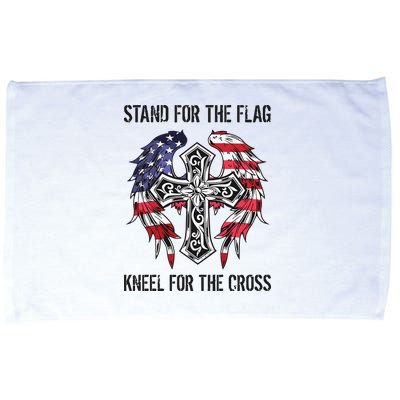 Stand For The Flag Kneel For The Cross Microfiber Hand Towel