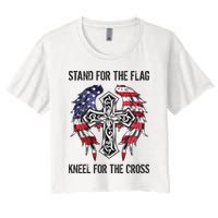 Stand For The Flag Kneel For The Cross Crop Top