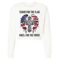 Stand For The Flag Kneel For The Cross Cropped Pullover Crew