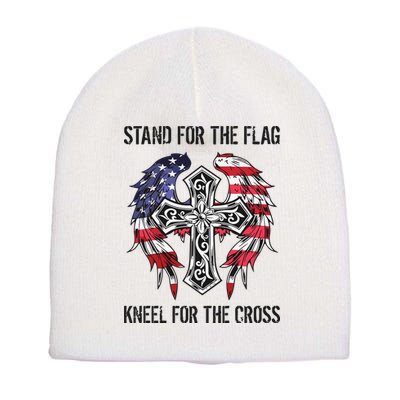 Stand For The Flag Kneel For The Cross Short Acrylic Beanie