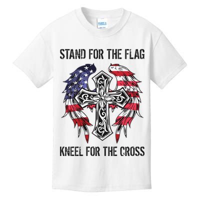 Stand For The Flag Kneel For The Cross Kids T-Shirt