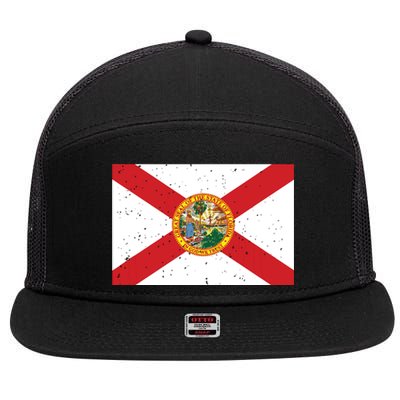 State Flag Tees Vintage Florida Fl State Flag 7 Panel Mesh Trucker Snapback Hat