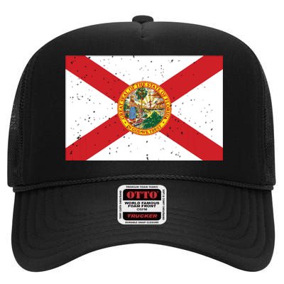 State Flag Tees Vintage Florida Fl State Flag High Crown Mesh Back Trucker Hat