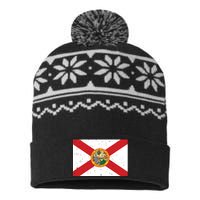 State Flag Tees Vintage Florida Fl State Flag USA-Made Snowflake Beanie