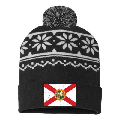 State Flag Tees Vintage Florida Fl State Flag USA-Made Snowflake Beanie