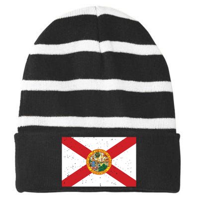 State Flag Tees Vintage Florida Fl State Flag Striped Beanie with Solid Band