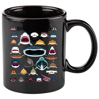 Shark Faces Type Of Shark Shark Faces Of All Kinds 11oz C Handle Ceramic Mug