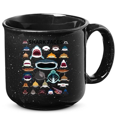 Shark Faces Type Of Shark Shark Faces Of All Kinds 15oz Campfire Ceramic Mug