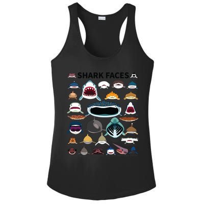 Shark Faces Type Of Shark Shark Faces Of All Kinds Ladies PosiCharge Competitor Racerback Tank