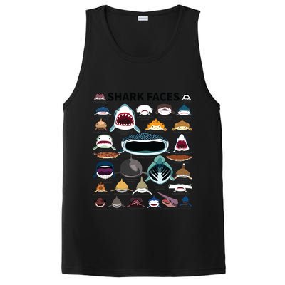 Shark Faces Type Of Shark Shark Faces Of All Kinds PosiCharge Competitor Tank