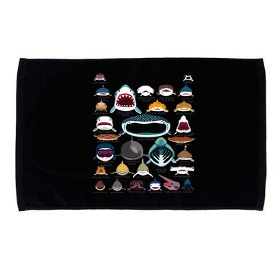 Shark Faces Type Of Shark Shark Faces Of All Kinds Microfiber Hand Towel