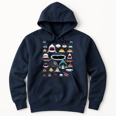 Shark Faces Type Of Shark Shark Faces Of All Kinds Hoodie