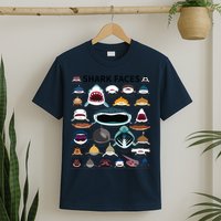 Shark Faces Type Of Shark Shark Faces Of All Kinds T-Shirt