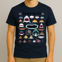 Shark Faces Type Of Shark Shark Faces Of All Kinds T-Shirt