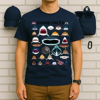 Shark Faces Type Of Shark Shark Faces Of All Kinds T-Shirt