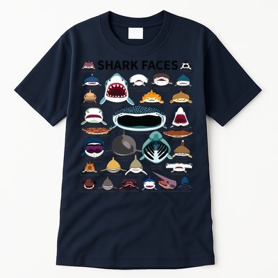 Shark Faces Type Of Shark Shark Faces Of All Kinds Tall T-Shirt